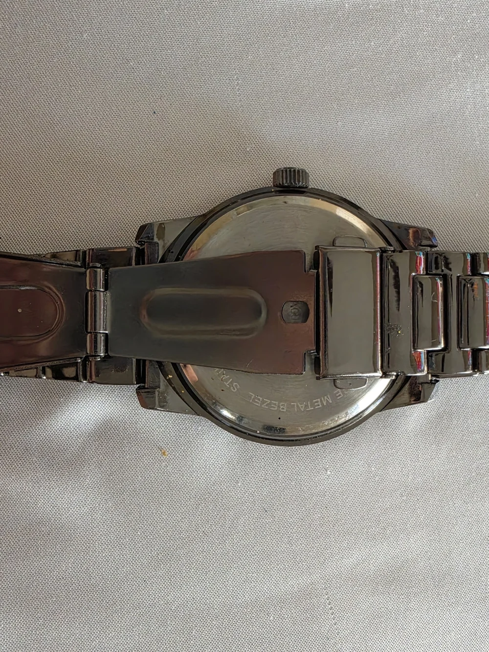 George Men's 41mm Gunmetal Tone Genuine Diamond Bracelet Watch